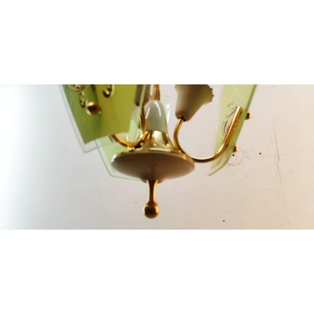 Suspension Lamp with 3-Decorative Glasses For Sale - Image 10 of 18