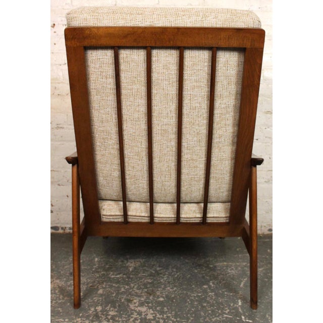 Mid-Century Modern Walnut High Back Lounge Chair For Sale - Image 10 of 15