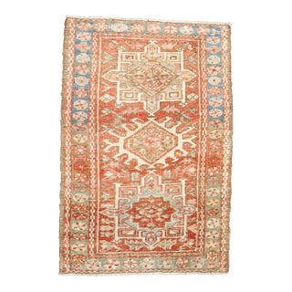 Antique Zabihi Collection Mini Persian Heriz Rug - 1'11" x 2'8" For Sale