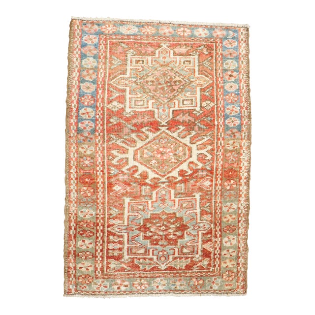 Antique Zabihi Collection Mini Persian Heriz Rug - 1'11" x 2'8" For Sale