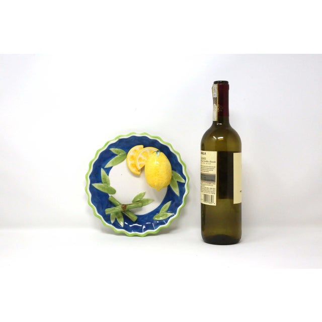 Casa Bella Sculptural Lemons and Bamboo 8-Inch Ceramic Plate For Sale - Image 4 of 5