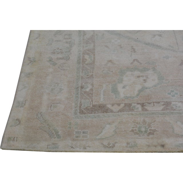 Vintage Turkish Oushak Hand Knotted Wool Rug, 7'5"x12'6" For Sale - Image 4 of 5