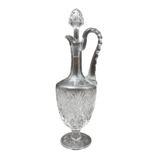 Mid 20th Century St. Louis France Florence Pineapple Cut Crystal Wine Decanter With Stopper For Sale