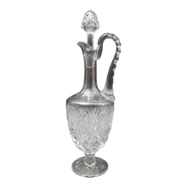Mid 20th Century St. Louis France Florence Pineapple Cut Crystal Wine Decanter With Stopper For Sale
