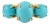 3.32 Ct Three Stone Turquoise Claw Set Engagement Ring in 14k Solid Gold Size 6 For Sale