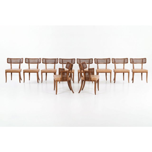 Set of Ten Edward Wormley for Dunbar Curved-Back Dining Chairs, 1948 An elegant set of Ten dining chairs designed by...