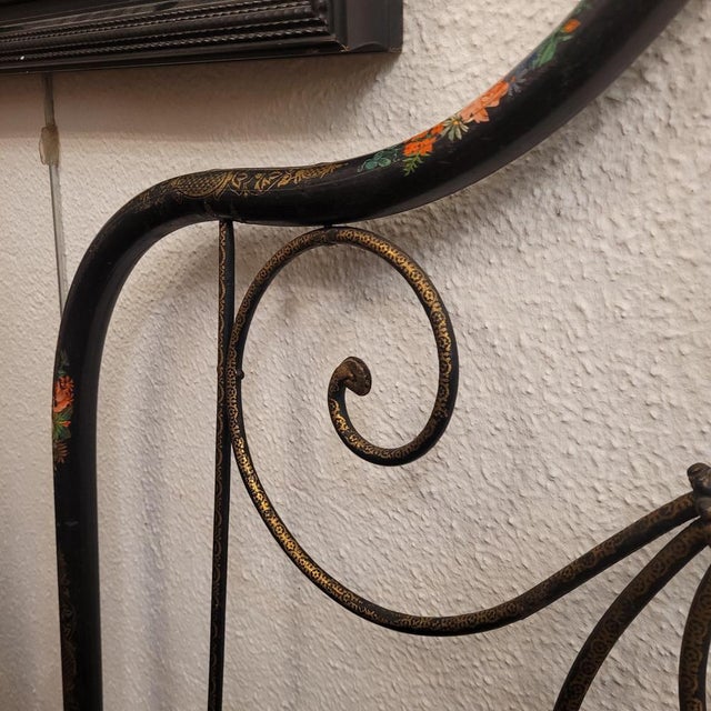 Metal 19th Century Bristol Wrought Iron Headboard with Floral Motifs, United Kingdom, 1890s For Sale - Image 7 of 18
