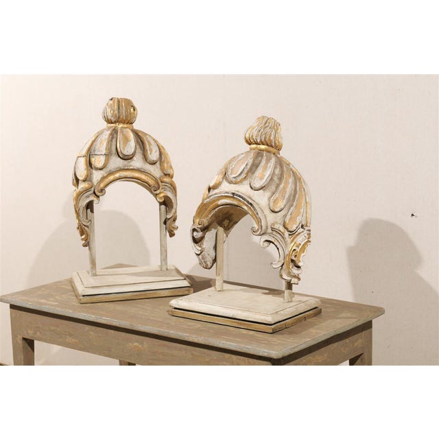Wood 19th Century Italian Painted & Gilded Wood Fragments - A Pair For Sale - Image 7 of 12