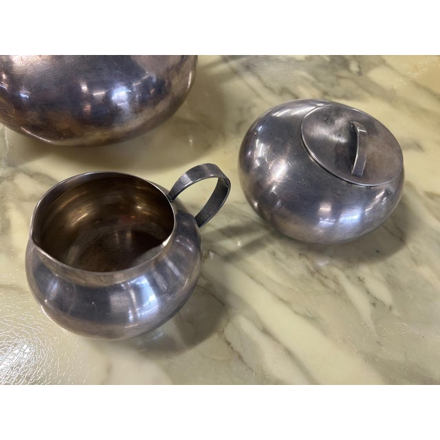 Metal Gallia Tea Set from Christofle, 1970s, Set of 3 For Sale - Image 7 of 11