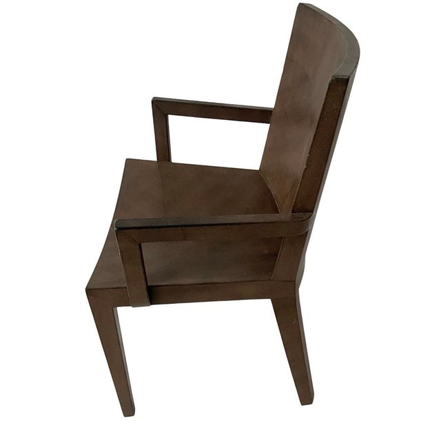 Pair of Karl Springer Signed 1987 Jmf Lizard Print Arm Chairs For Sale - Image 10 of 10