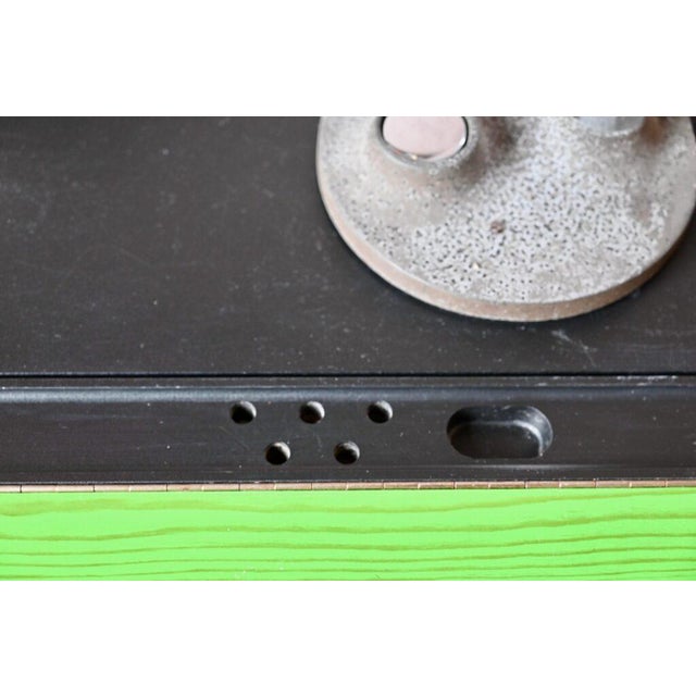 Bauhaus Desk in Green and Black Wood and Chrome Metal, 1980s For Sale - Image 13 of 18