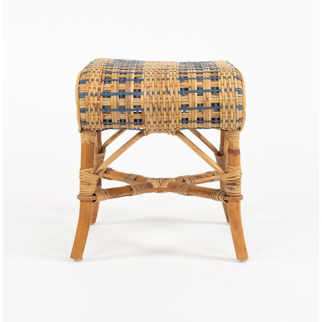 Mid-Century Rattan and Bamboo Stool, 1960s For Sale - Image 6 of 17