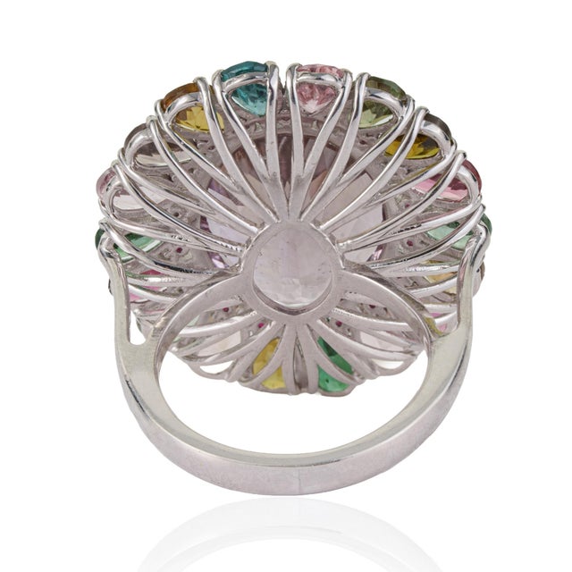 Not Yet Made - Made To Order Victorian Inspired 128.4 Ct Ruby & Amethyst Cocktail Ring With Multicolor Tourmaline, Size 4 For Sale - Image 5 of 14