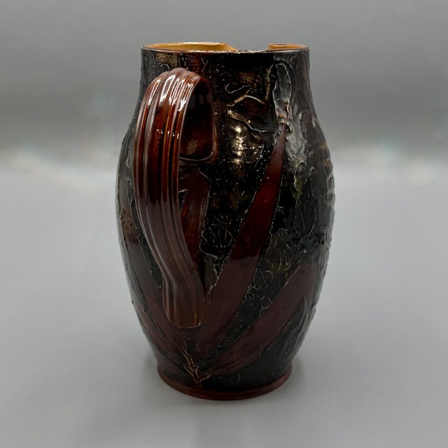Antique Natural Foliage Stoneware Ale Pitcher Vase from Royal Doulton Lambeth, 1902 For Sale - Image 12 of 18