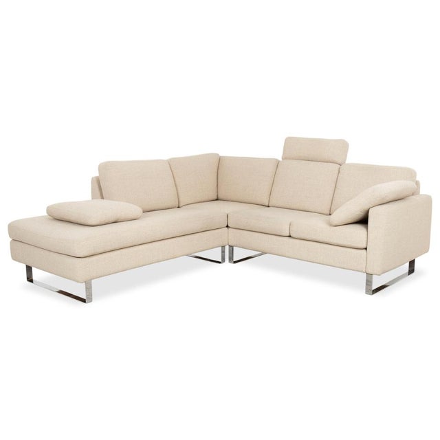 Conseta Corner Sofa in Beige, Cream, and Sand Fabric with Chrome Legs from Cor For Sale - Image 15 of 15
