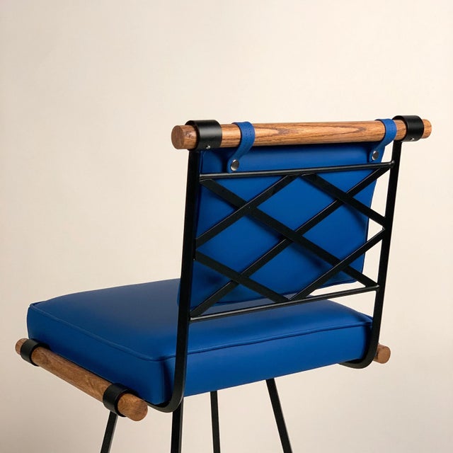 Swiveling California Modern Counter Stools - A Pair For Sale - Image 9 of 12