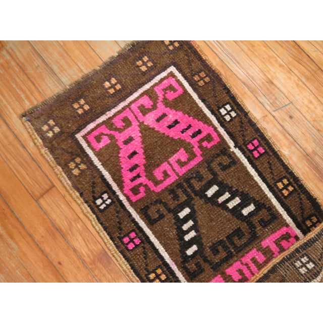 Contemporary Vintage Turkish Attitude Rug - 1'6" x 2'3" For Sale - Image 3 of 5