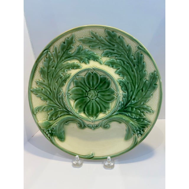 French Early 20th Century French Portieux Vallerysthal Majolica Seafood Plates - Set of Four For Sale - Image 3 of 7