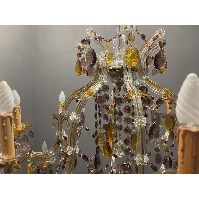 Large Murano Crystal Chandelier, 1960s For Sale - Image 16 of 18