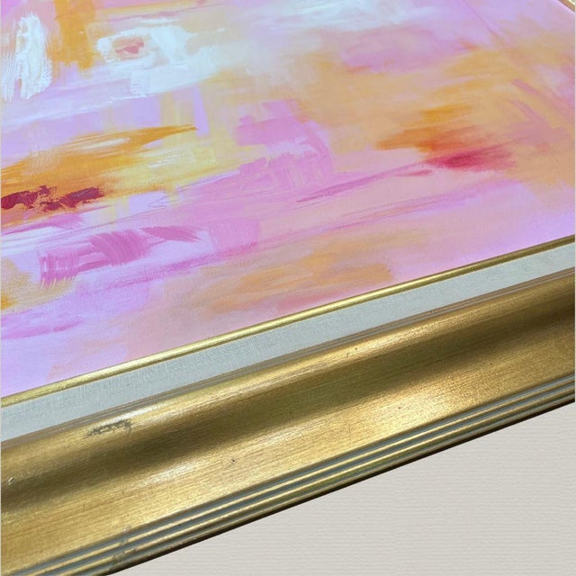 1980s Abstract Painting Pink #3 on Stretched Canvas For Sale - Image 10 of 16