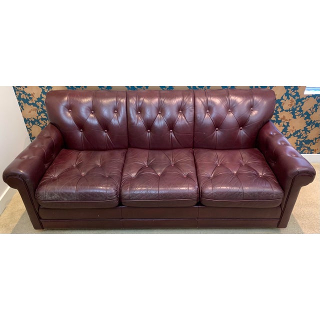 1970s 1970s Tufted Leather Sofa For Sale - Image 5 of 11