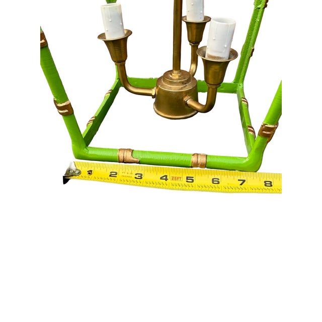 Green Dana Gibson Bamboo Lantern in Green (Small) For Sale - Image 8 of 10