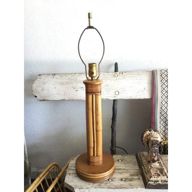 Mid Century Rattan Table Lamp For Sale - Image 13 of 13