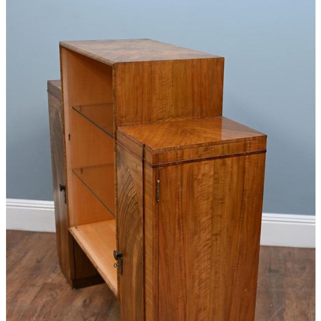 Art Deco Figured Walnut Display Cabinet, 1930 For Sale - Image 6 of 8
