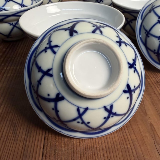 Vintage Japanese Porcelain Lidded Bowls, 1970s, Set of 5 For Sale - Image 10 of 14