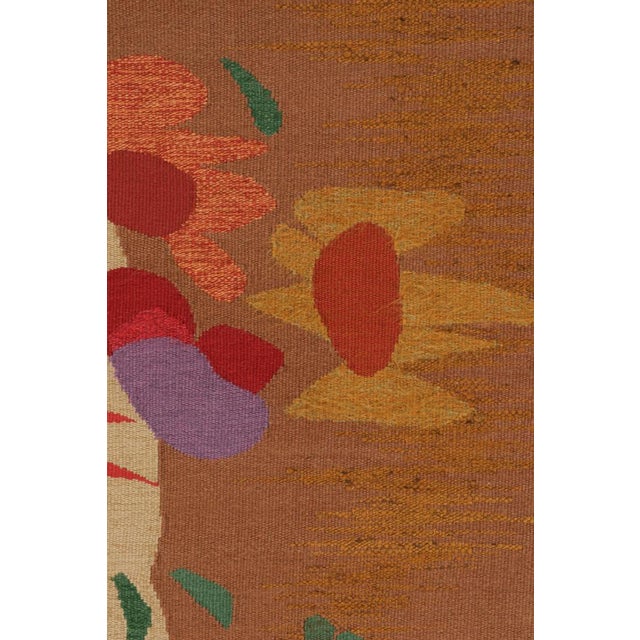 Vintage Henry Easterwood Runner, Brown With Abstract Florals - Rug & Kilim For Sale In New York - Image 6 of 7