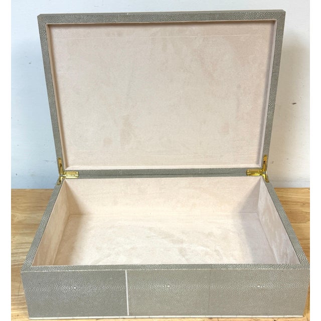 Monumental Geometric Faux Shagreen and Ivory Decorative Box For Sale - Image 16 of 16