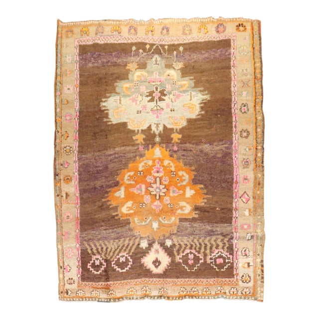 Late 20th Century Zabihi Collection Floral Turkish Kars Rug - 7' x 9'4" For Sale