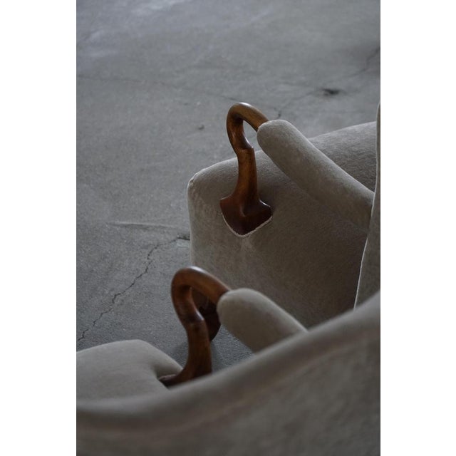 Antique Danish Armchairs in Velvet, 1920s, Set of 2 For Sale - Image 12 of 18