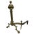 1900 - 1909 Brass Belted Ball-Top and Spiral Turned Clawfoot Andirons - a Pair For Sale - Image 5 of 8