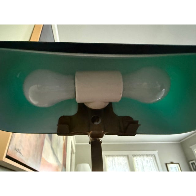 Mid-Century Modern 1930s Emerallite Bankers Desk Lamp by McFaddin & Co. New York, With Adjustable Shade and Stem For Sale - Image 3 of 12