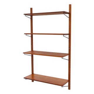 Vintage Danish Wall-Mounted Teak Shelving System, 1960s For Sale