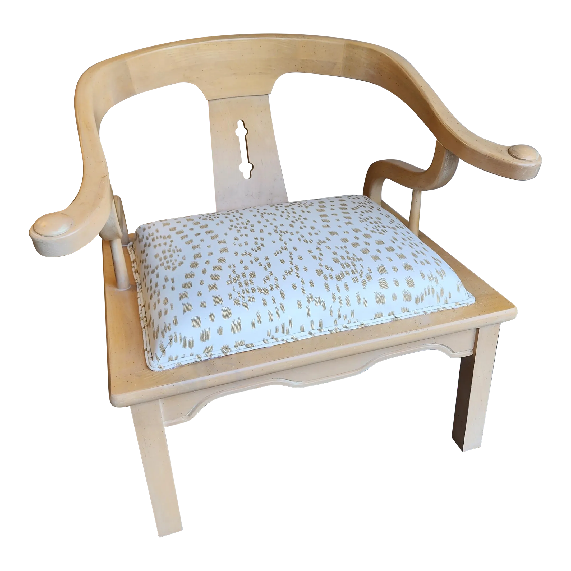 Mid 20th Century James Mont Style Chair Newly Upholstered in