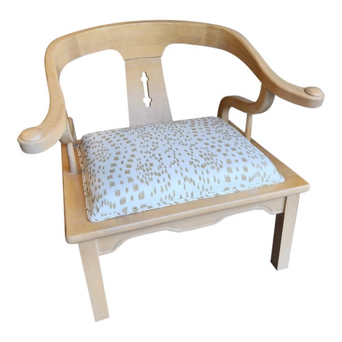 Mid 20th Century James Mont Style Chair Newly Upholstered in