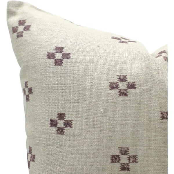 Fabdivine Artistic Cushion Cover 20x20 Inch Floral Prints on Thick Linen- Barfi For Sale - Image 4 of 4