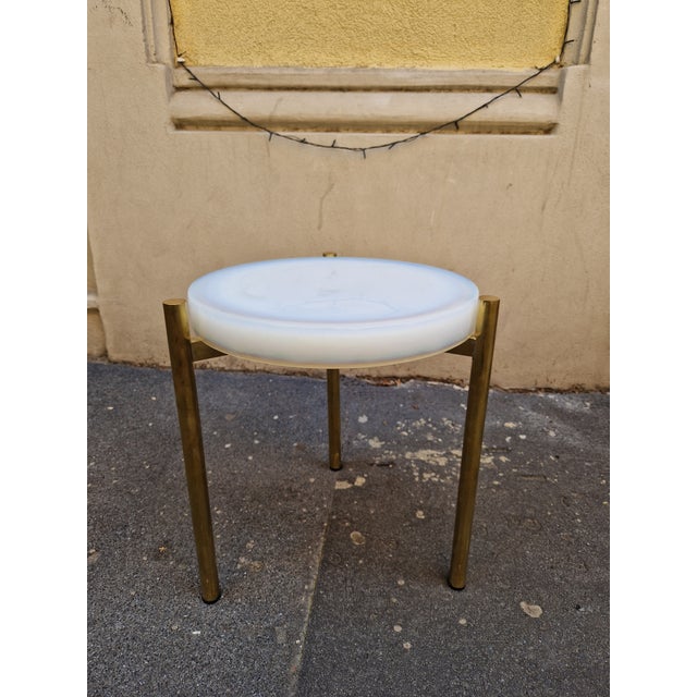 Tripod Brass Coffee Table For Sale - Image 4 of 12