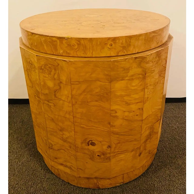 Edward Wormley Edward Wormley for Dunbar MCM Burl Wood Centre or Cocktail Round Table For Sale - Image 4 of 11