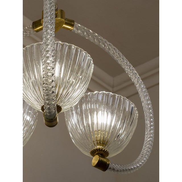 1930s Vintage Murano Blown Glass Chandelier by Ercole Barovier for Barovier & Toso, 1930s For Sale - Image 5 of 14