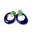 14k Yellow Gold Emerald, Diamond & Lapis Door Knocker Clip-on Earrings, Pair For Sale - Image 9 of 9