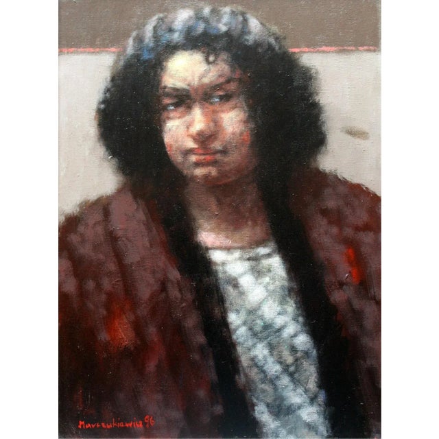 Beige Adam Marczukiewicz, A Figure, Oil on Canvas, 1996 For Sale - Image 8 of 8