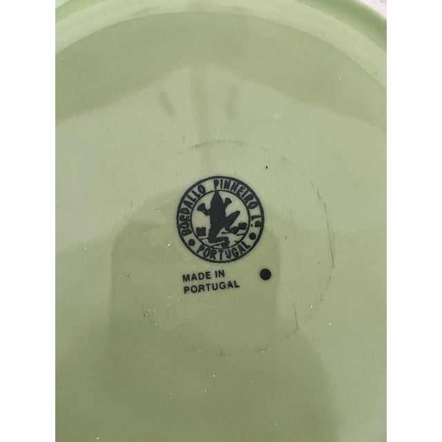 Bordallo Pinheiro Bordallo Pinheiro Avocado Green Portuguese Majolica Dessert Plates- Set of 12 For Sale - Image 4 of 6