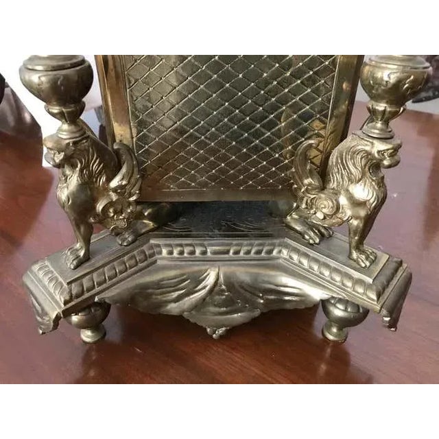 Large 19th Century Brass Clock For Sale - Image 9 of 12