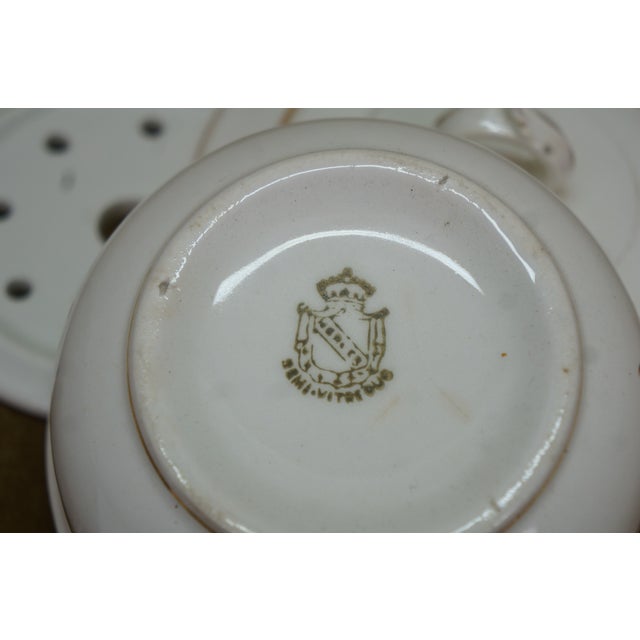 Antique Porcelain Ceramic Lidded Butter Dishes Casseroles Tureens 6" - Set of 5 For Sale - Image 18 of 18