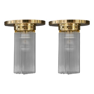 Art Deco Ceiling Lamps with Glass Sticks, 1920s, Set of 2 For Sale
