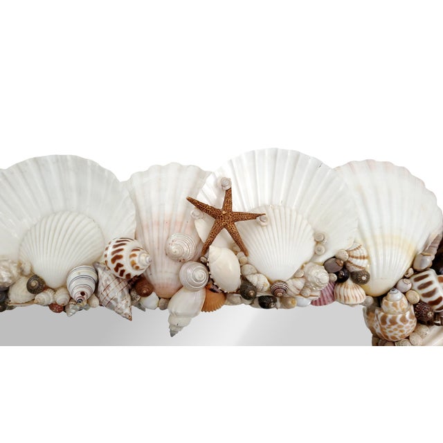 Late 20th Century Shell Seashell White Wall Mirror For Sale - Image 5 of 14