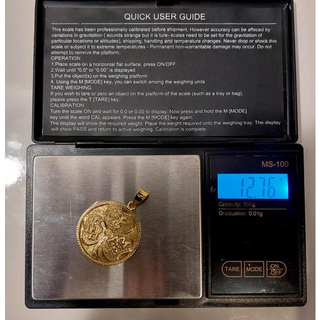 Handmade 18k Gold Coin Pendant, 1930s For Sale - Image 12 of 15